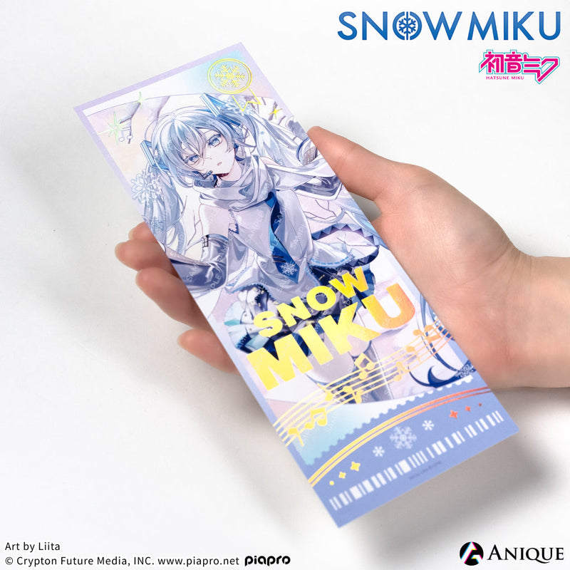 [SNOW MIKU] 雪ミク 描き下ろしイラスト【四季の移ろい】初音ミク 箔押しチケット風カード