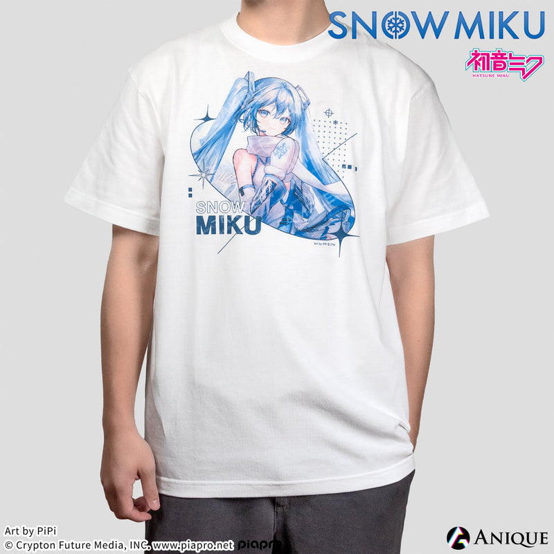 [SNOW MIKU] 雪ミク 描き下ろしイラスト【四季の移ろい】初音ミク Tシャツ（フリーサイズ）