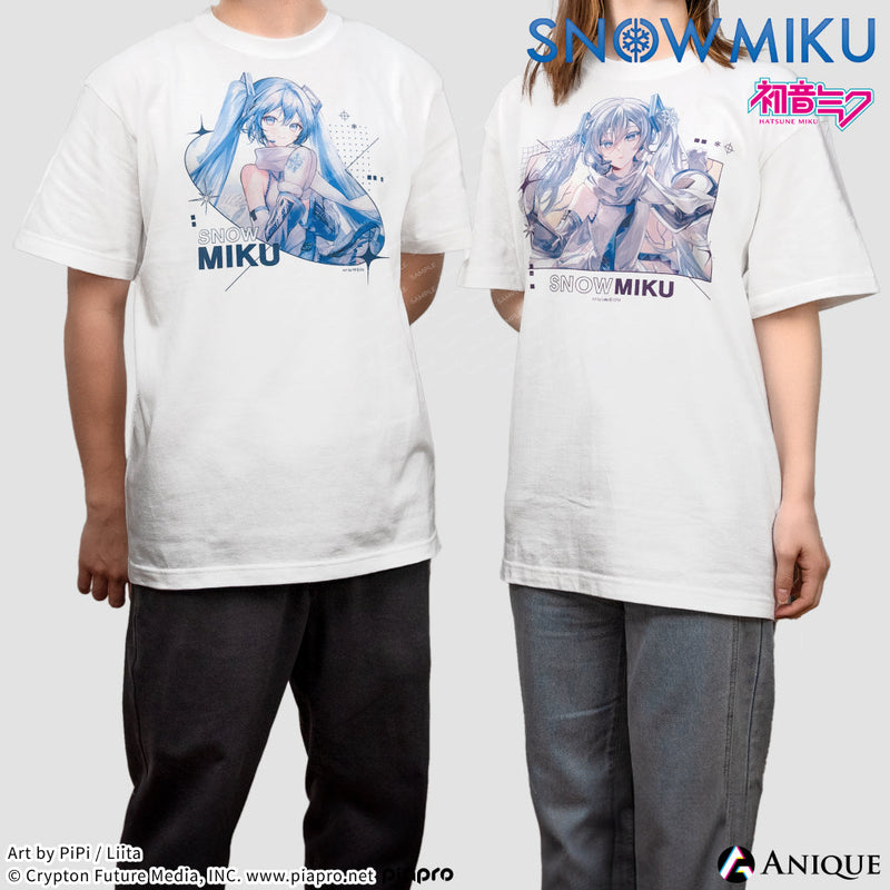 [SNOW MIKU] 雪ミク 描き下ろしイラスト【四季の移ろい】初音ミク Tシャツ（フリーサイズ）