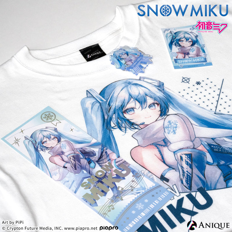 [SNOW MIKU] 雪ミク 描き下ろしイラスト【四季の移ろい】初音ミク Tシャツ（フリーサイズ）