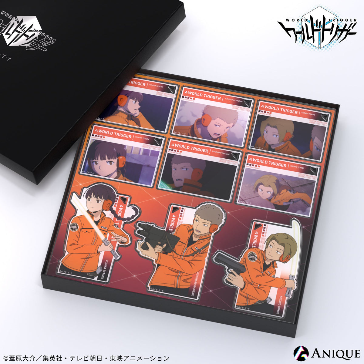 ワールドトリガー 箔入りアクリルカード 太刀川隊 柿崎3番隊 歌川1番隊 三輪隊 柿崎隊 アクリルフラグメント（全9種）特装BOX｜アニメ『ワールド